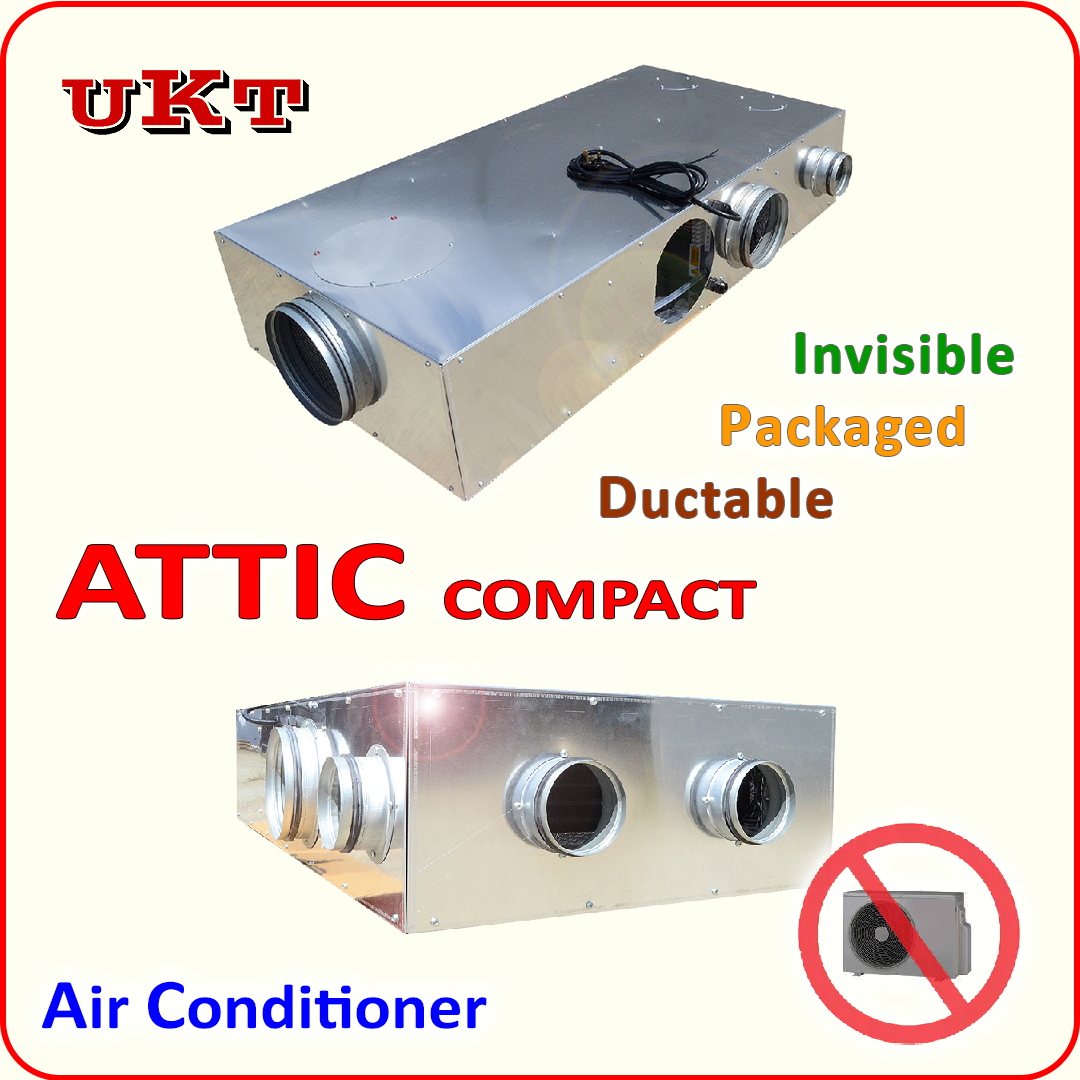 The ATTIC-COMPACT is a plug-and-play, self-contained ductable AC for attics and ceilings. Requires no refrigerant lines or brazing for fast installation.